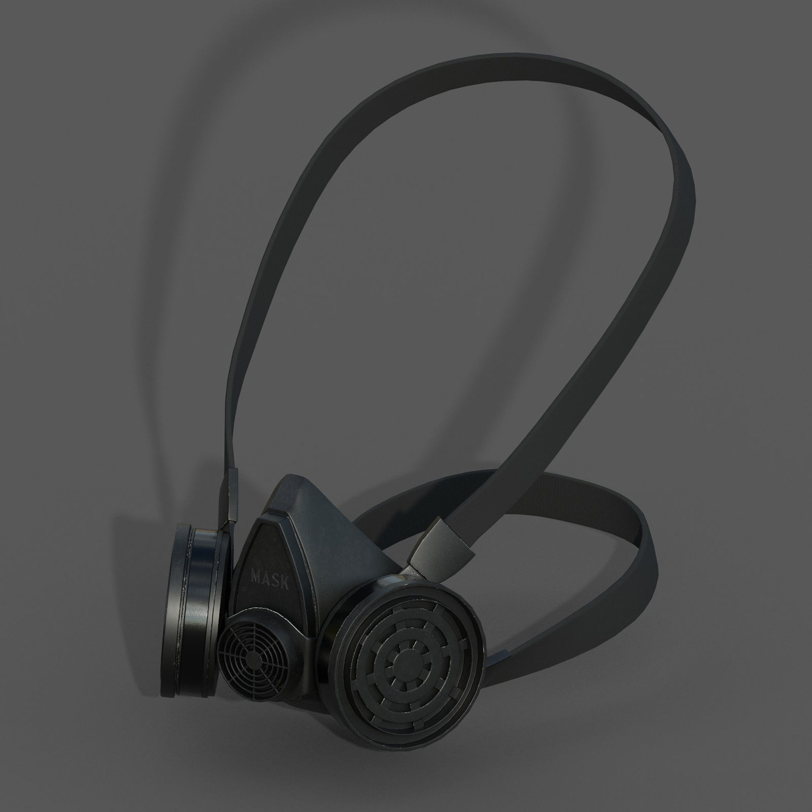 Gas mask respirator scifi military futuristic technology  Low-poly 3D model_4