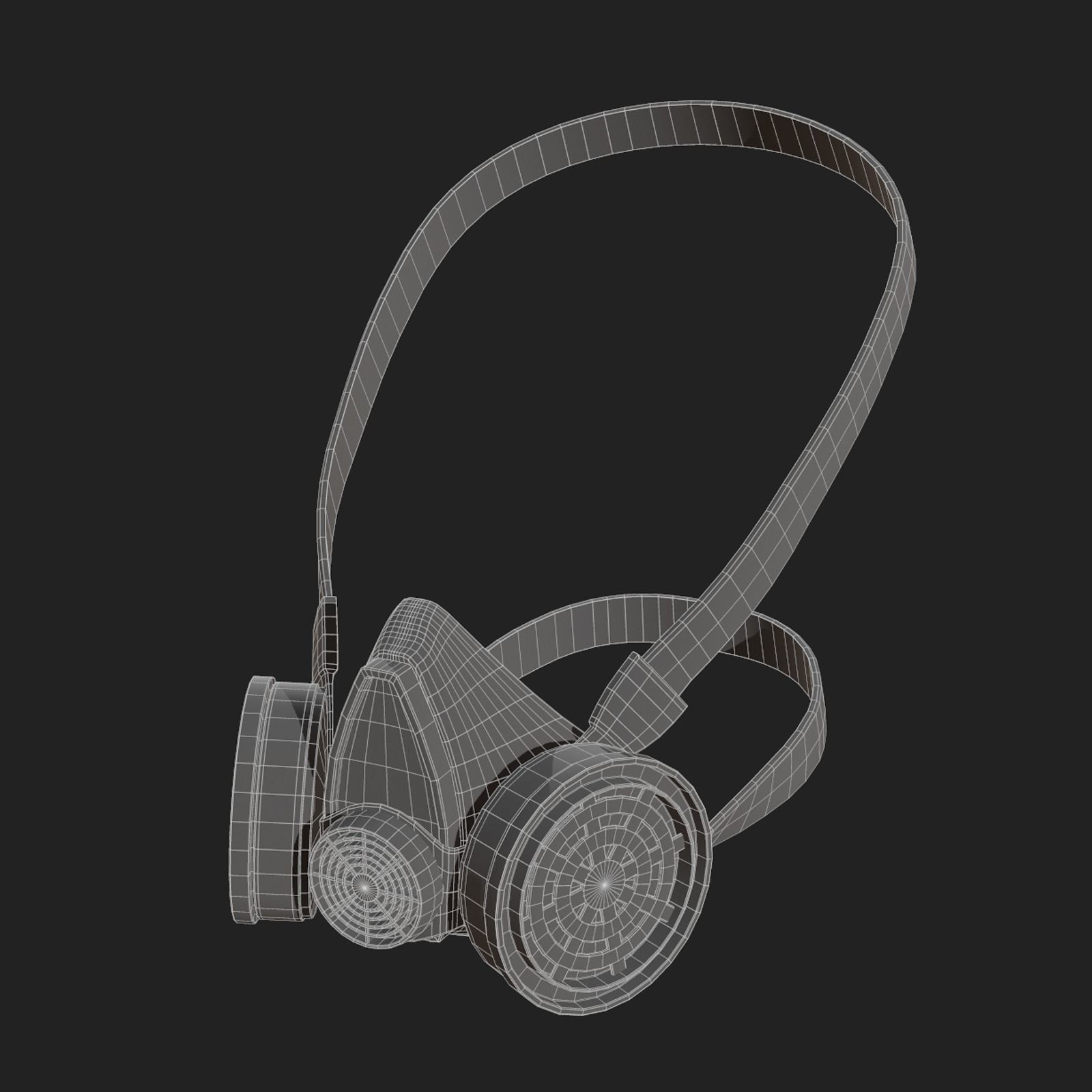Gas mask respirator scifi military futuristic technology  Low-poly 3D model_10