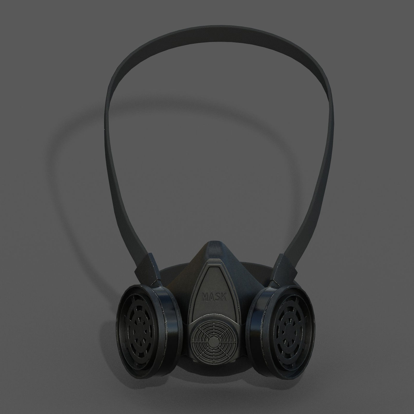 Gas mask respirator scifi military futuristic technology  Low-poly 3D model_3