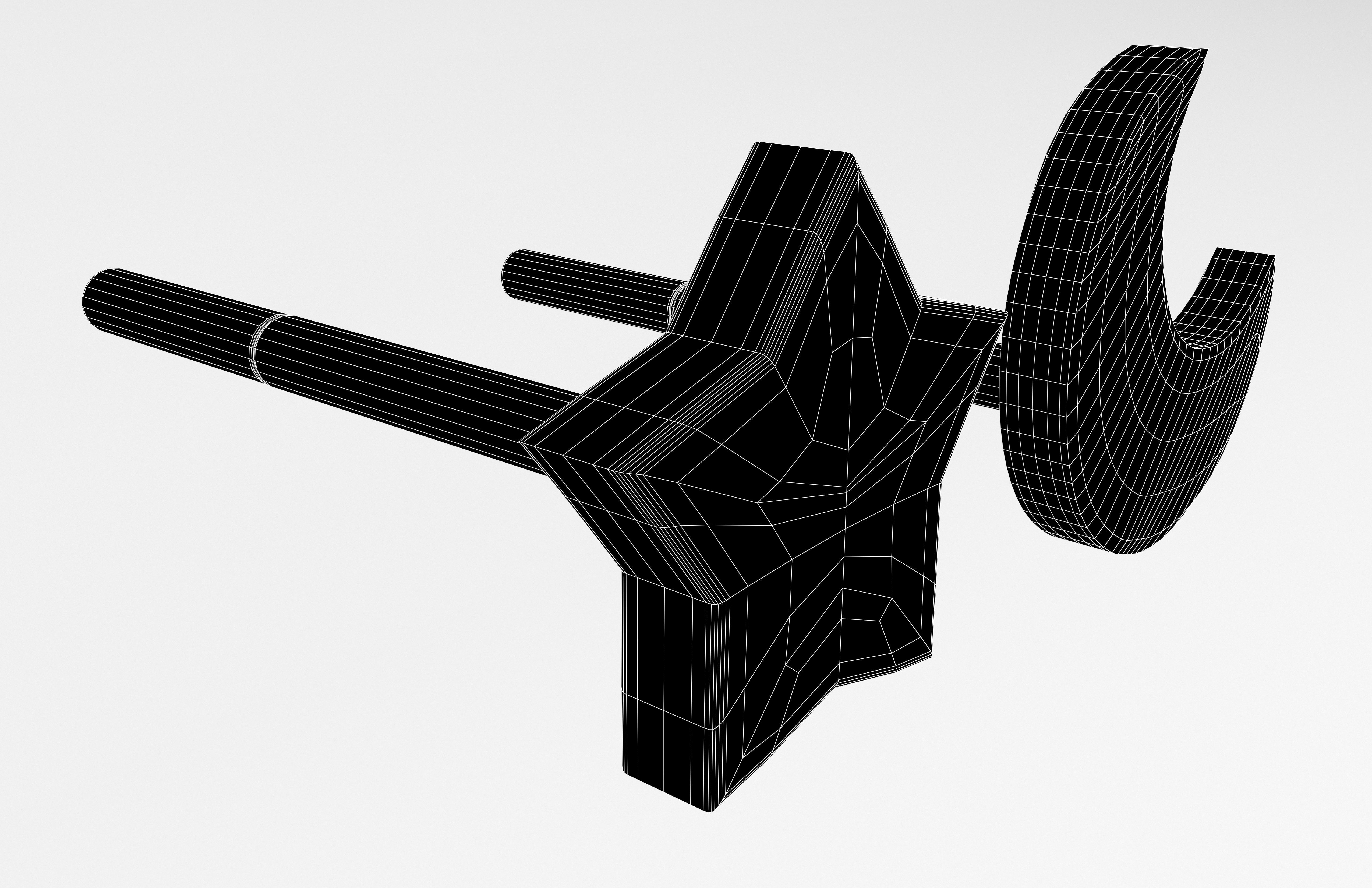 Star and Moon Earring v1 003 Low-poly 3D model_7