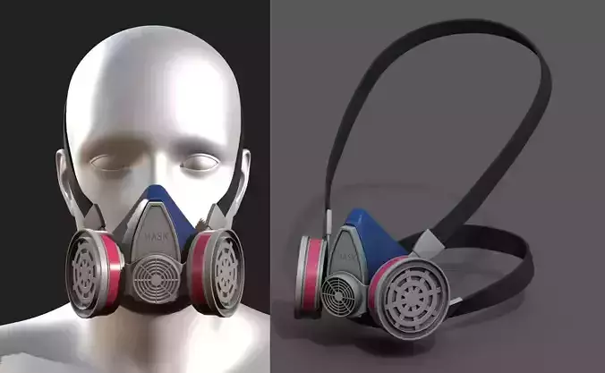Gas mask helmet 3d model safety isolated fantasy 
