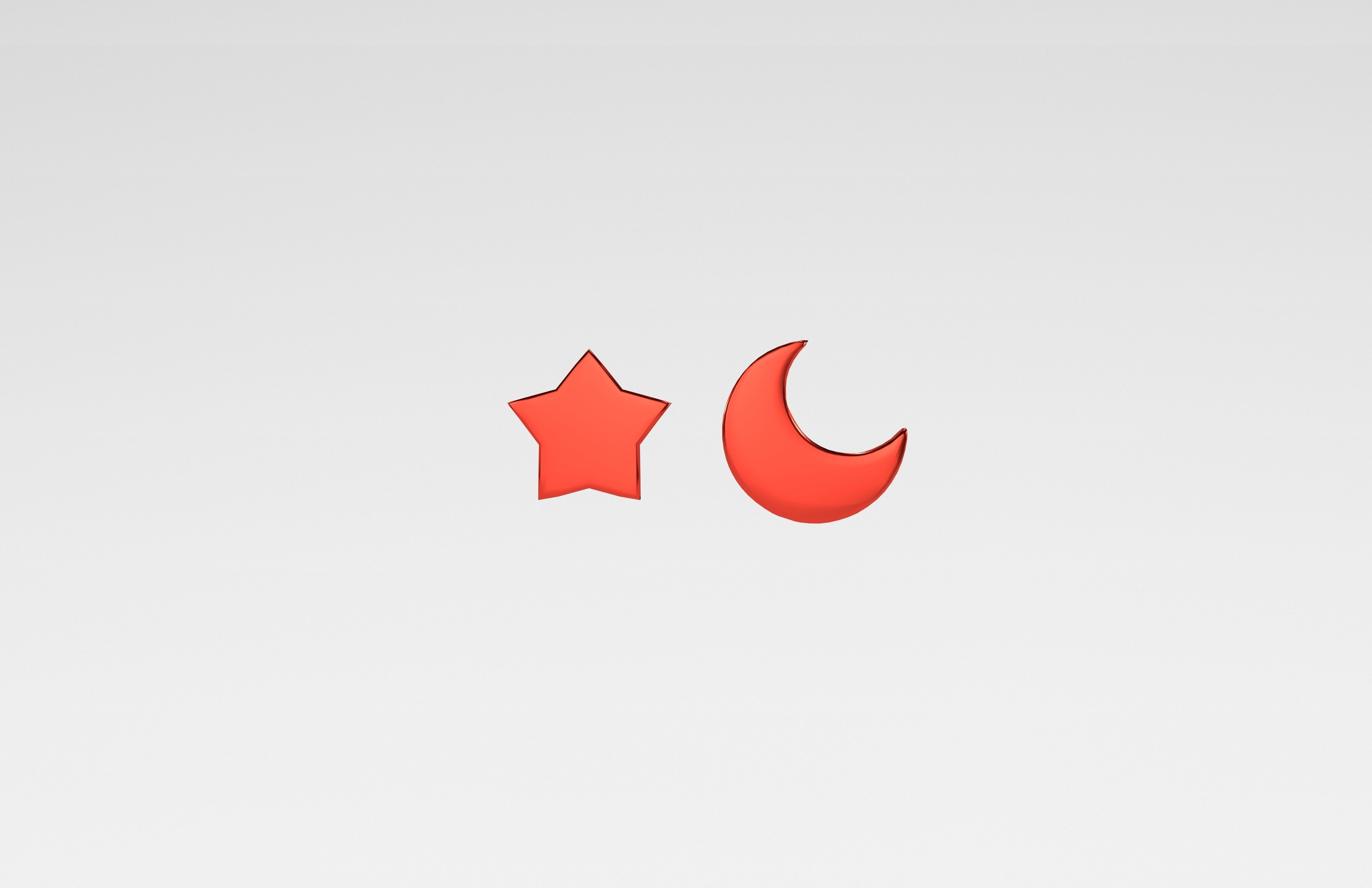 Star and Moon Earring v1 005 Low-poly 3D model_1