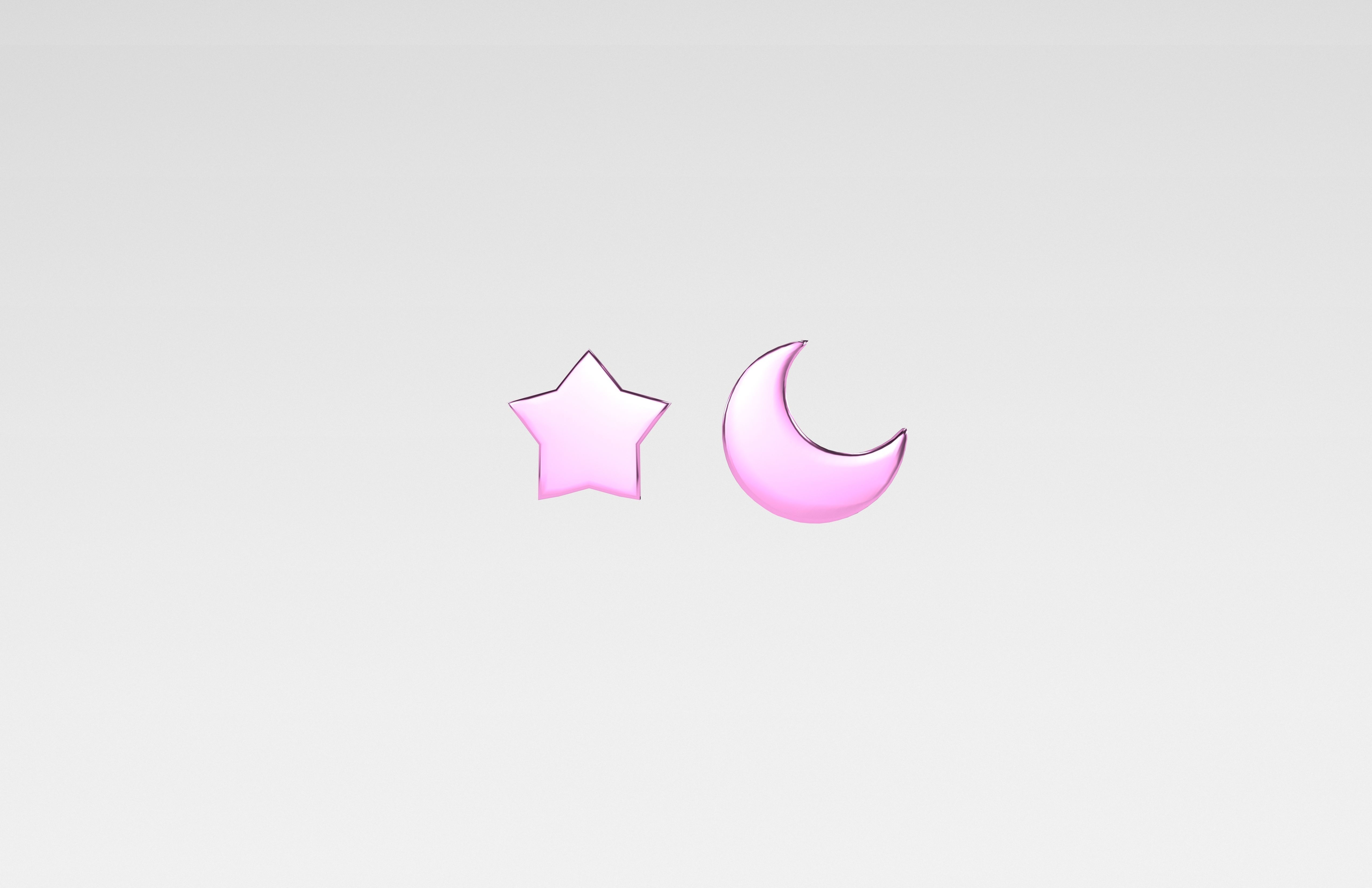 Star and Moon Earring v1 007 Low-poly 3D model_1