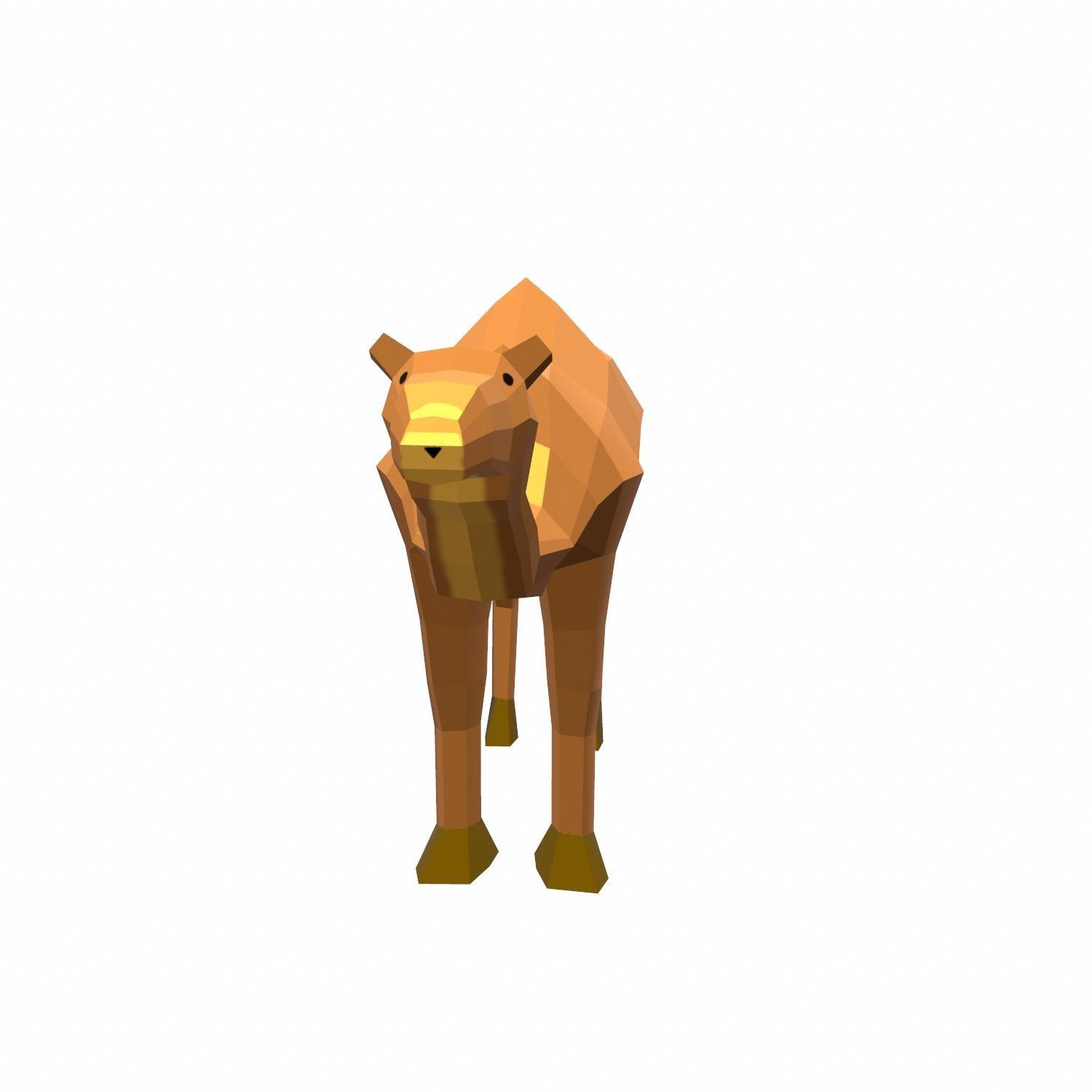Camel Cartoon Low-poly 3D model_7