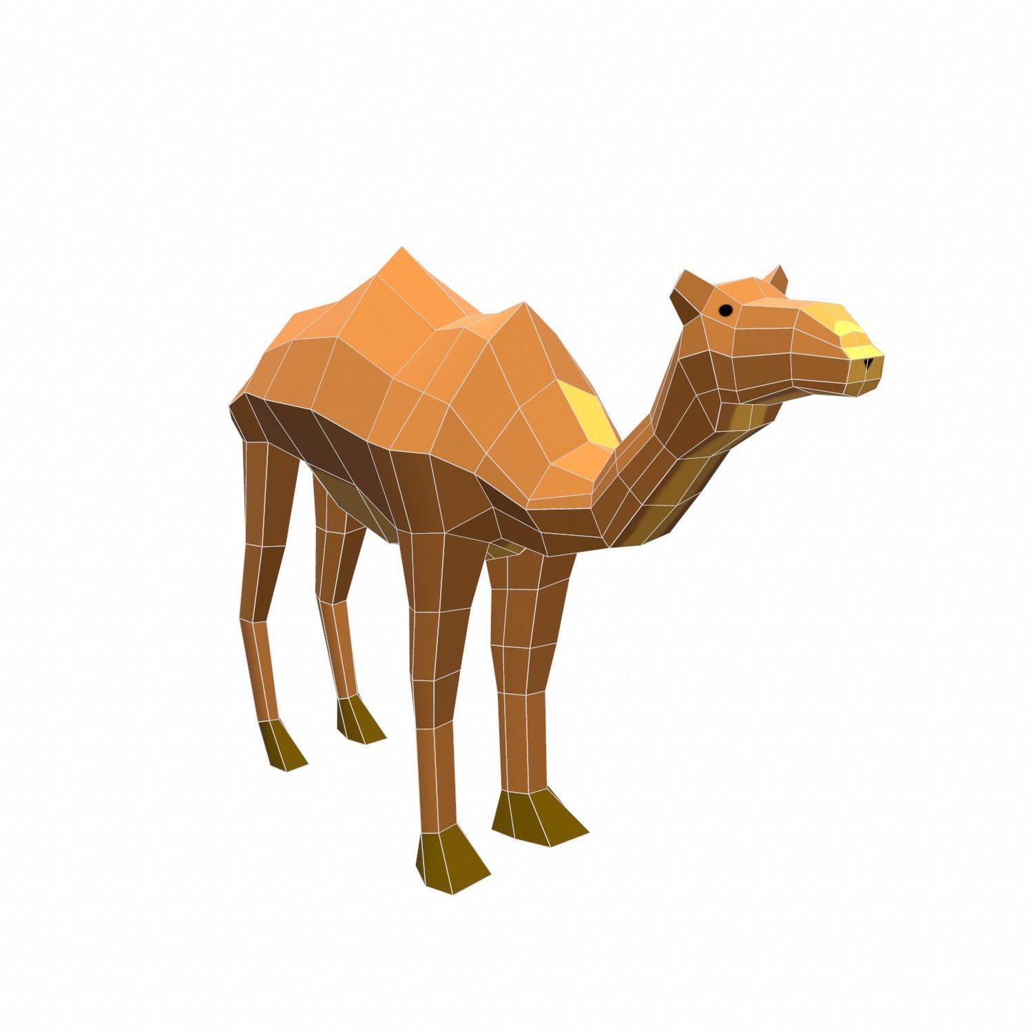 Camel Cartoon Low-poly 3D model_1