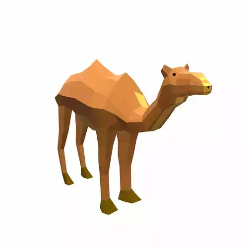 Camel Cartoon Low-poly 3D model