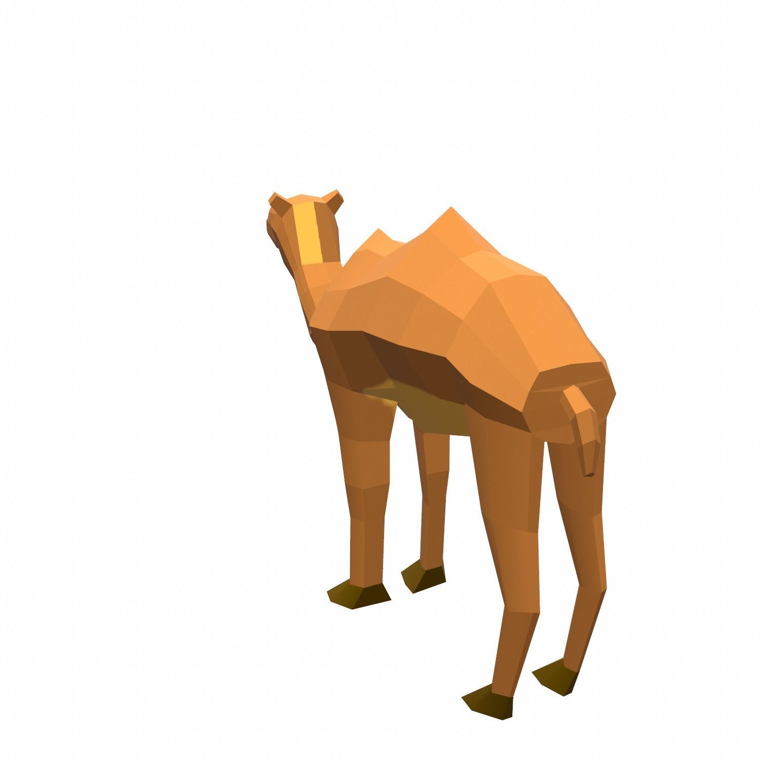 Camel Cartoon Low-poly 3D model_4