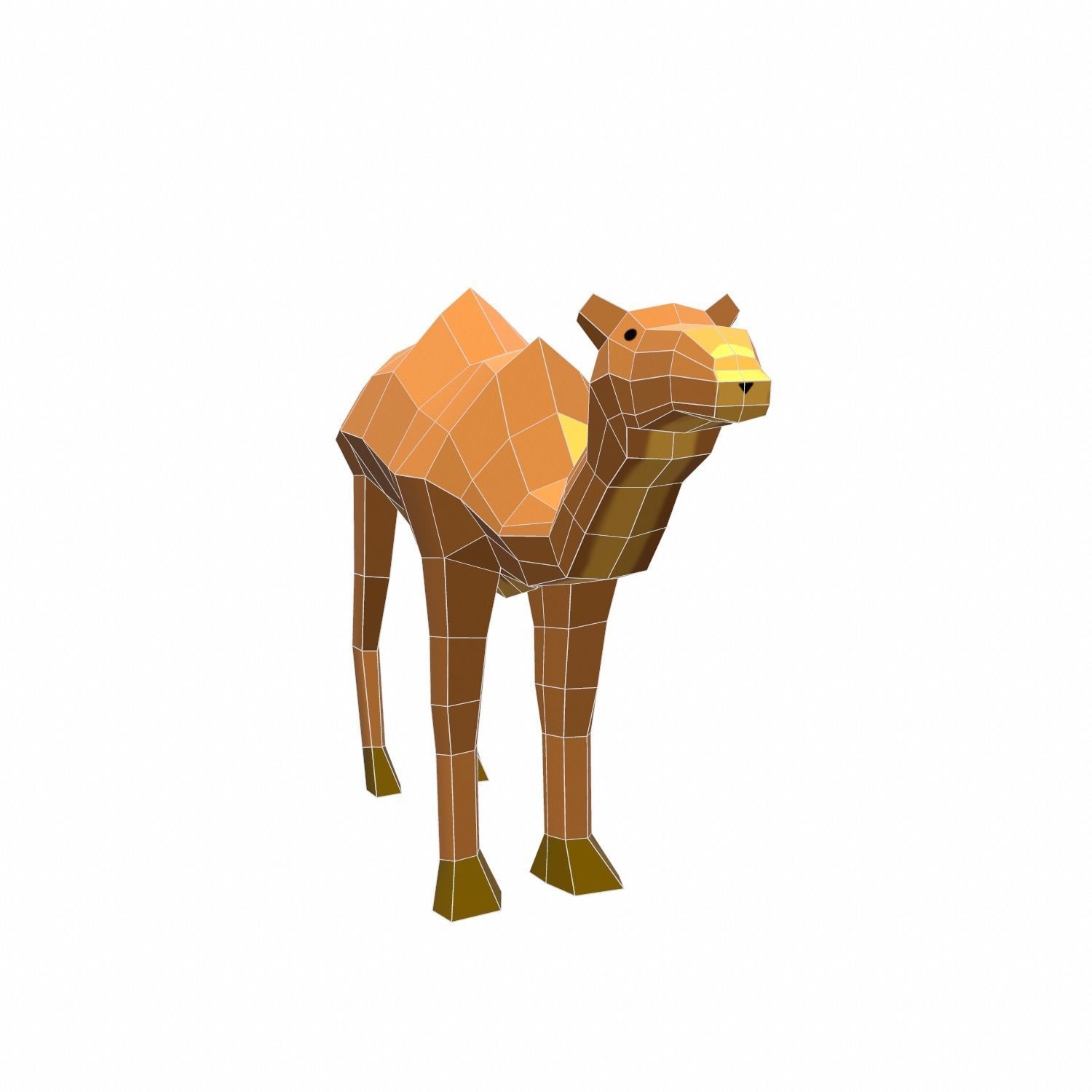 Camel Cartoon Low-poly 3D model_14