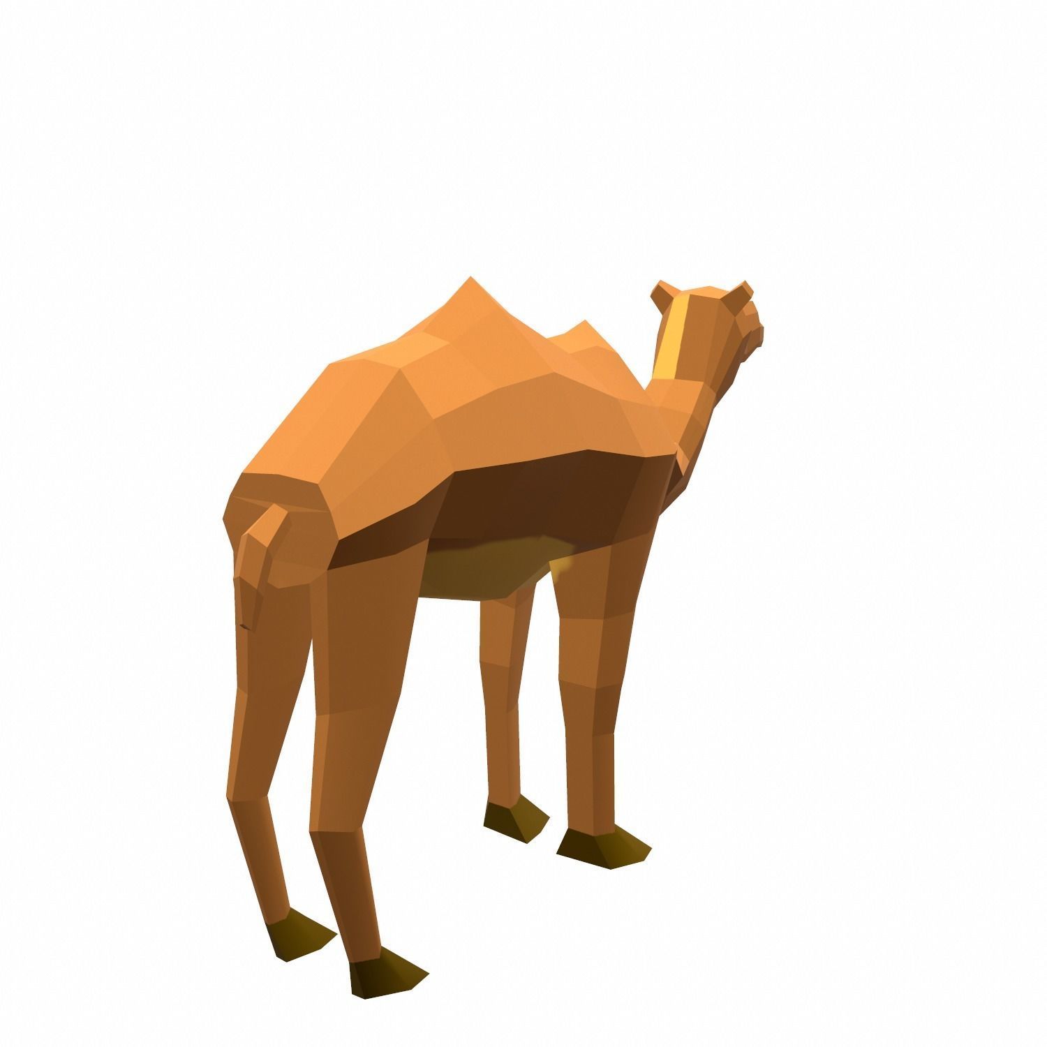 Camel Cartoon Low-poly 3D model_3