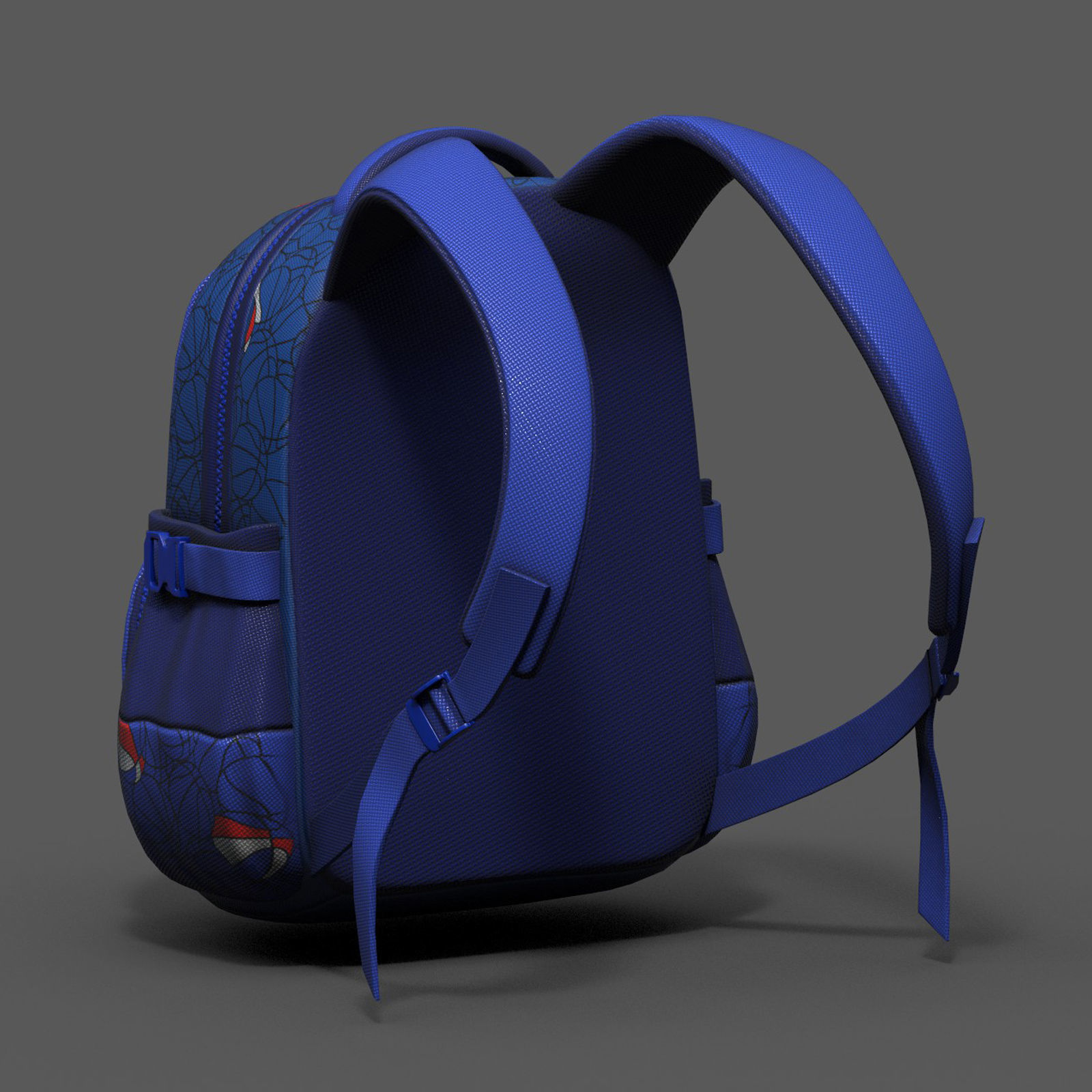 Backpack Camping color bag baggage pockets  Low-poly 3D model_10