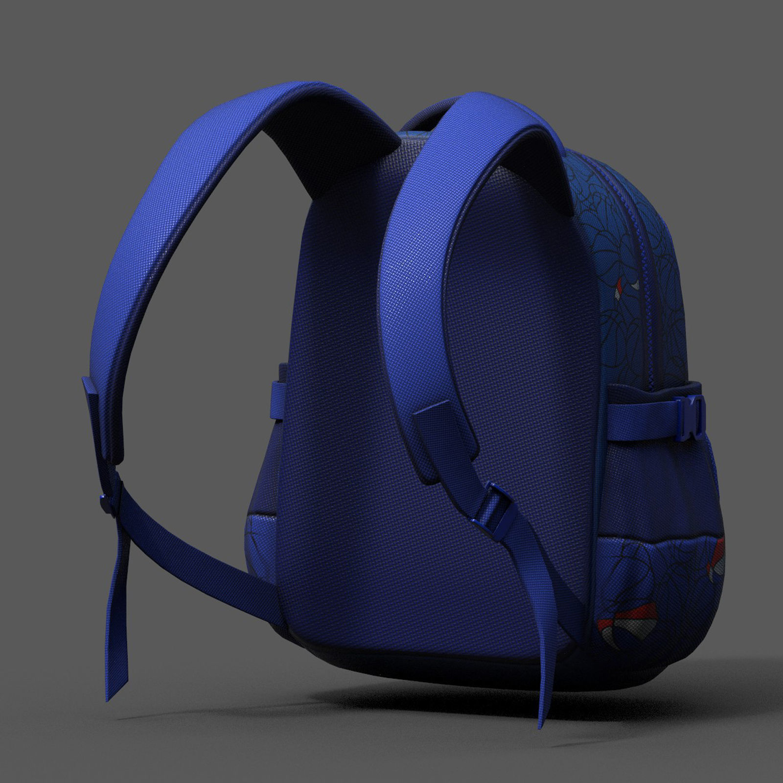 Backpack Camping color bag baggage pockets  Low-poly 3D model_7