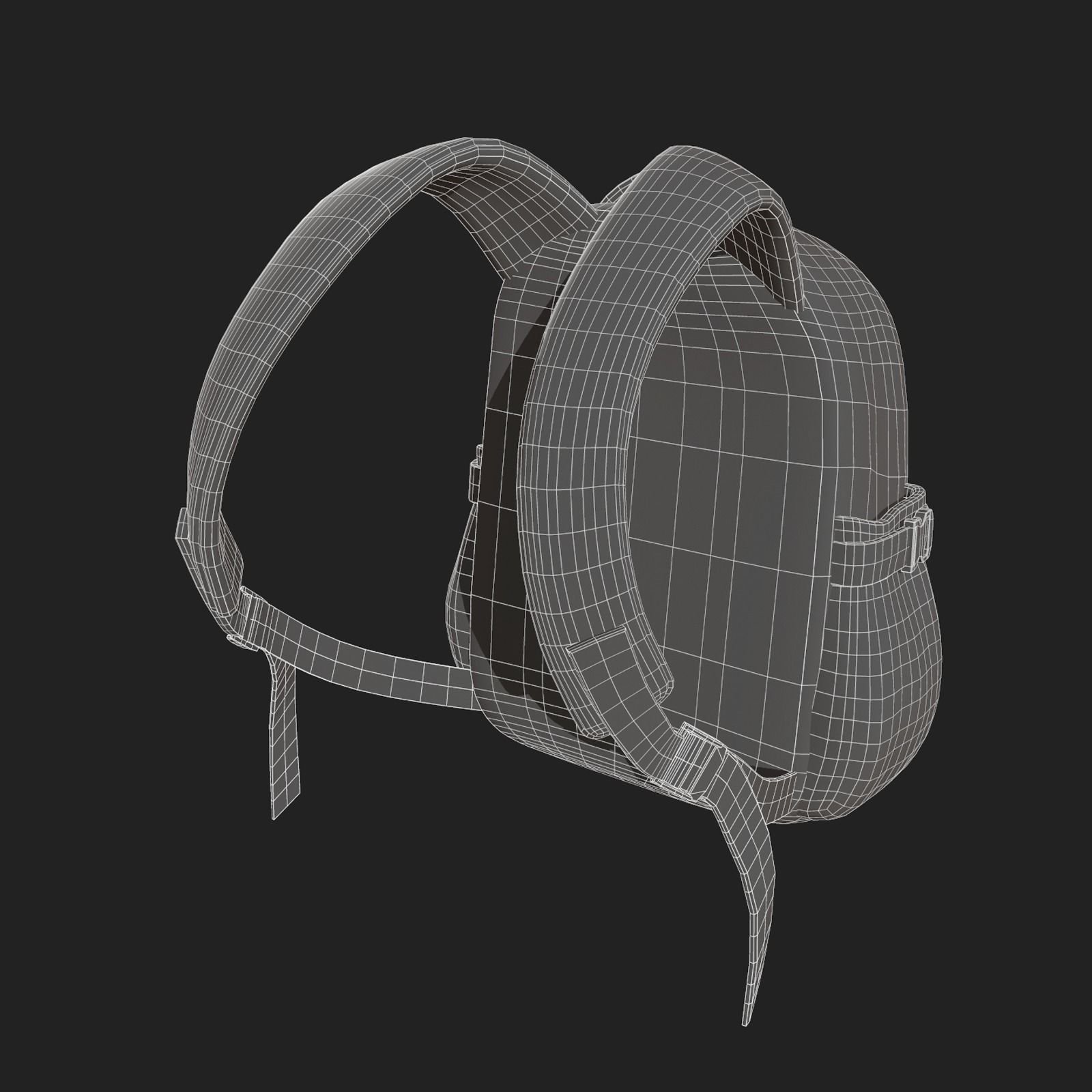 Backpack Camping color bag baggage pockets  Low-poly 3D model_12