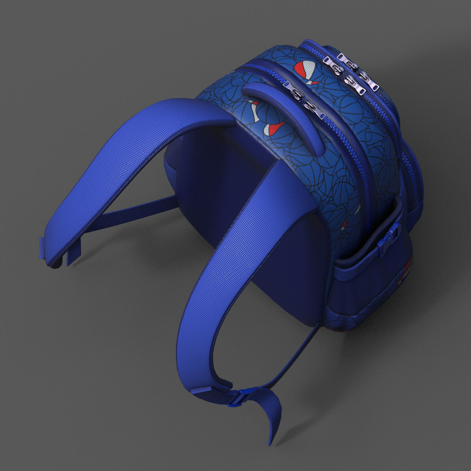 Backpack Camping color bag baggage pockets  Low-poly 3D model_6