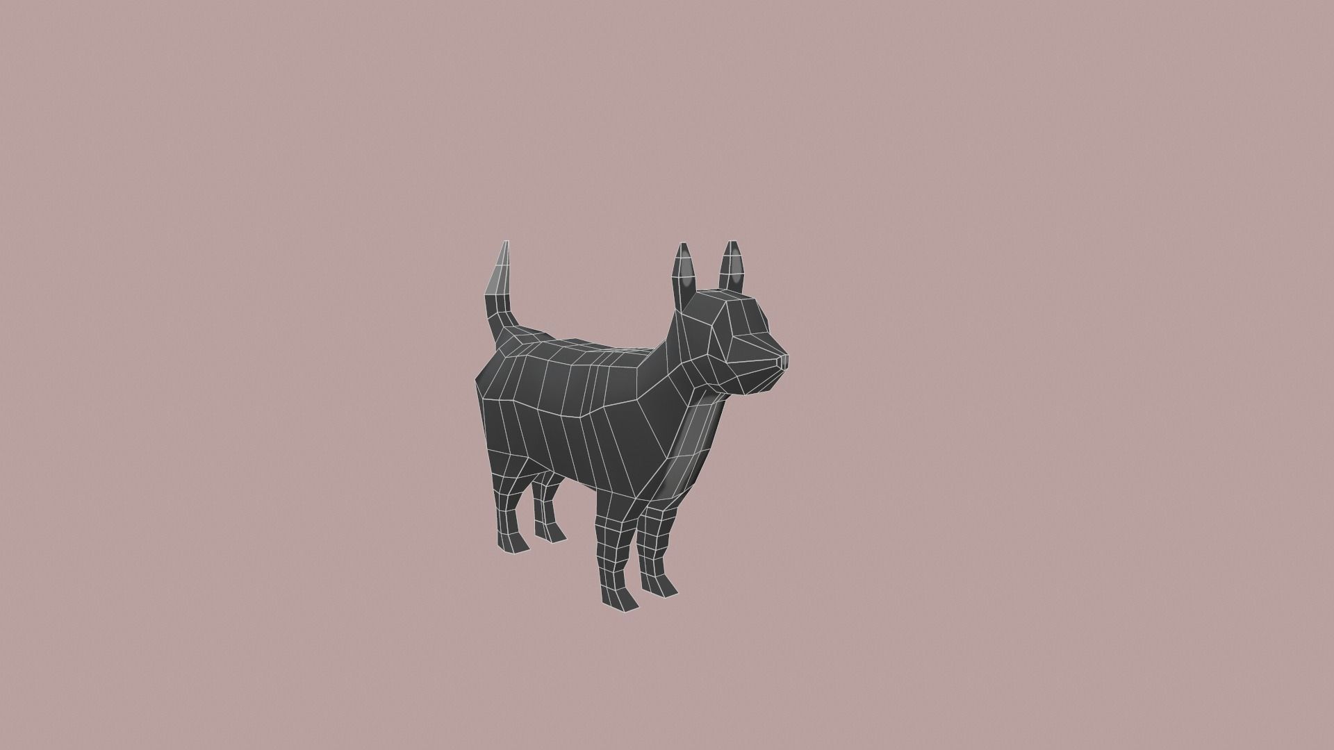 Dog Cartoon Low-poly 3D model_1