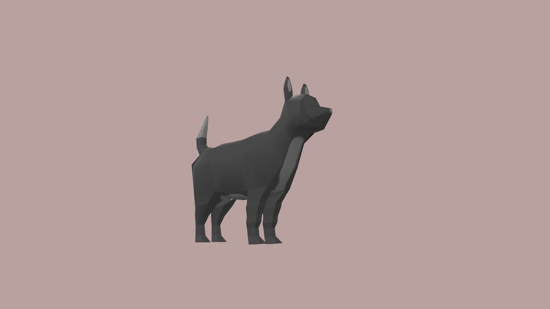 Dog Cartoon Low-poly 3D model_8