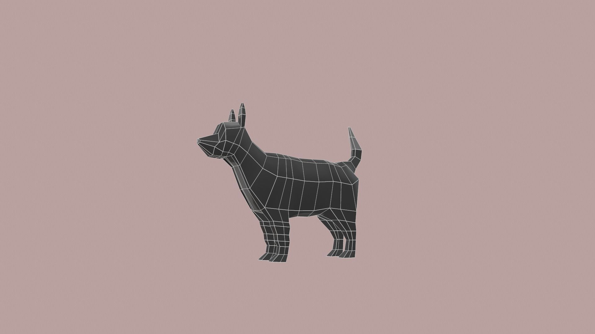 Dog Cartoon Low-poly 3D model_10
