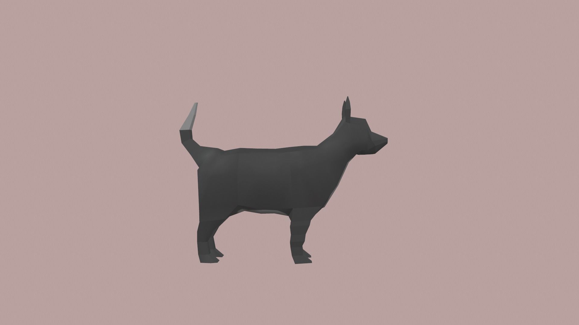 Dog Cartoon Low-poly 3D model_2