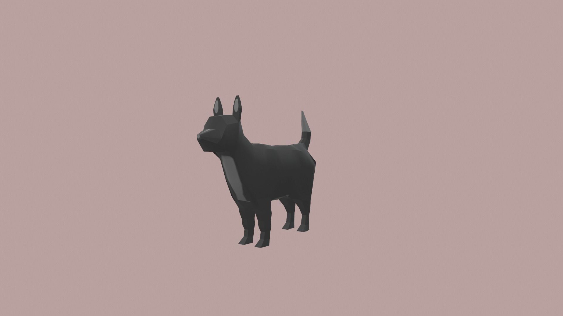 Dog Cartoon Low-poly 3D model_4
