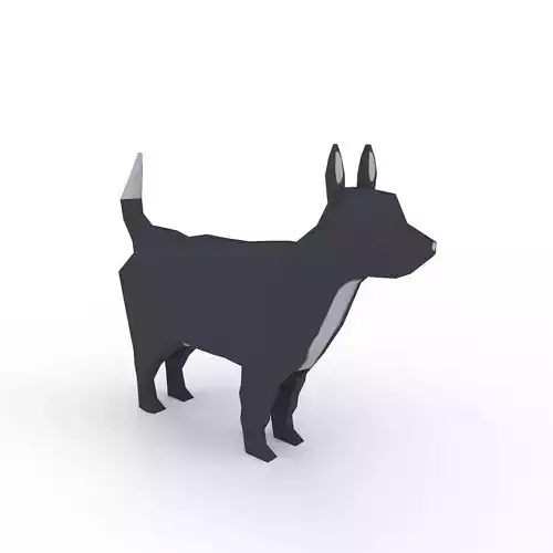 Dog Cartoon Low-poly 3D model