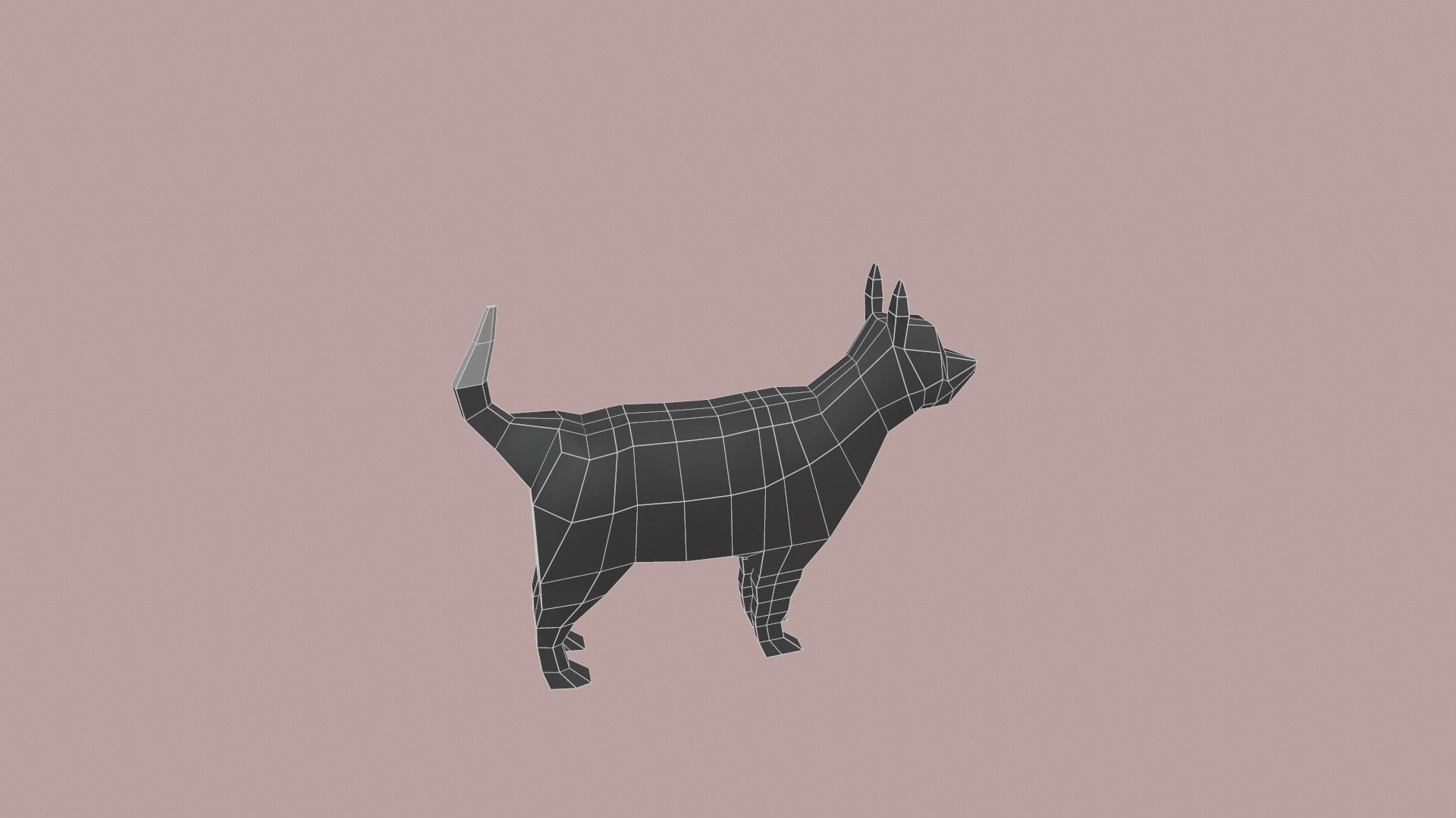 Dog Cartoon Low-poly 3D model_9