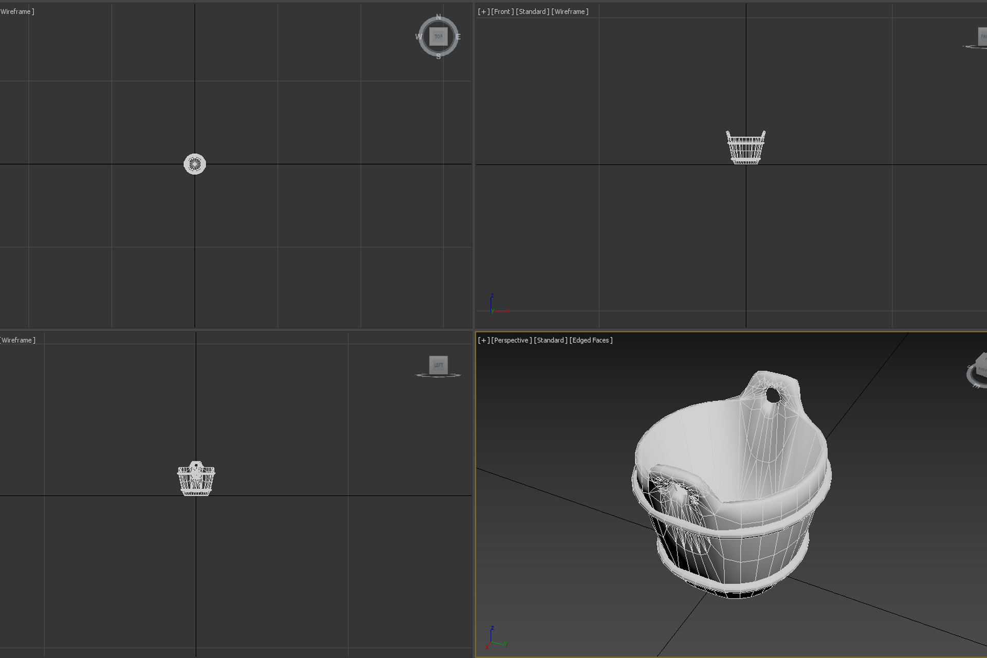HQ PBR 4K Medieval bucket Low-poly 3D model_1