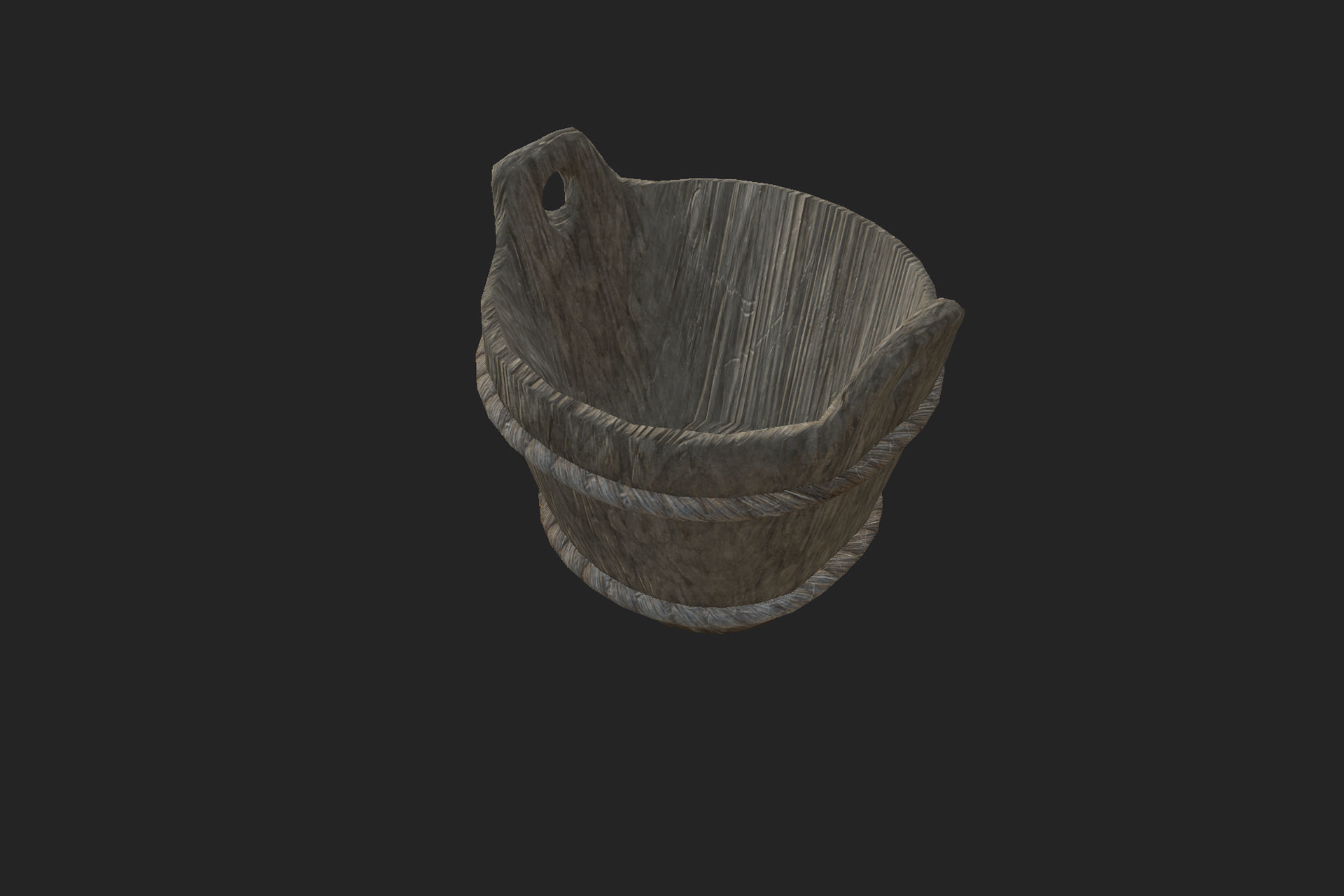 HQ PBR 4K Medieval bucket Low-poly 3D model_2