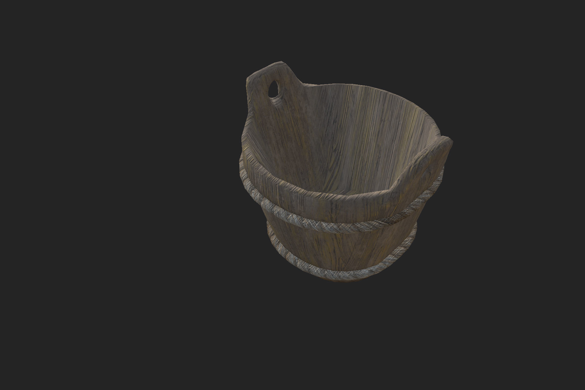 HQ PBR 4K Medieval bucket Low-poly 3D model_4