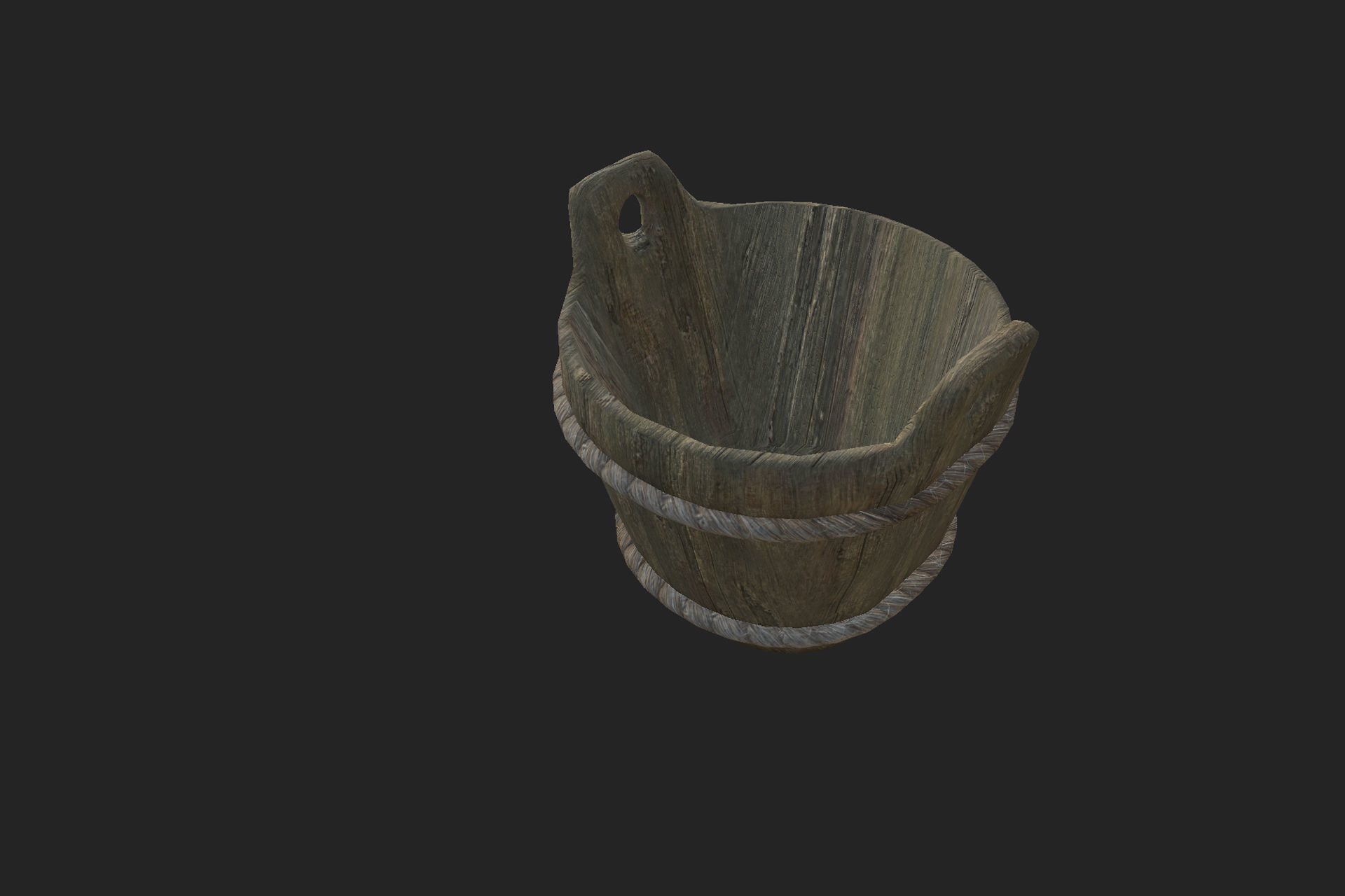 HQ PBR 4K Medieval bucket Low-poly 3D model_3