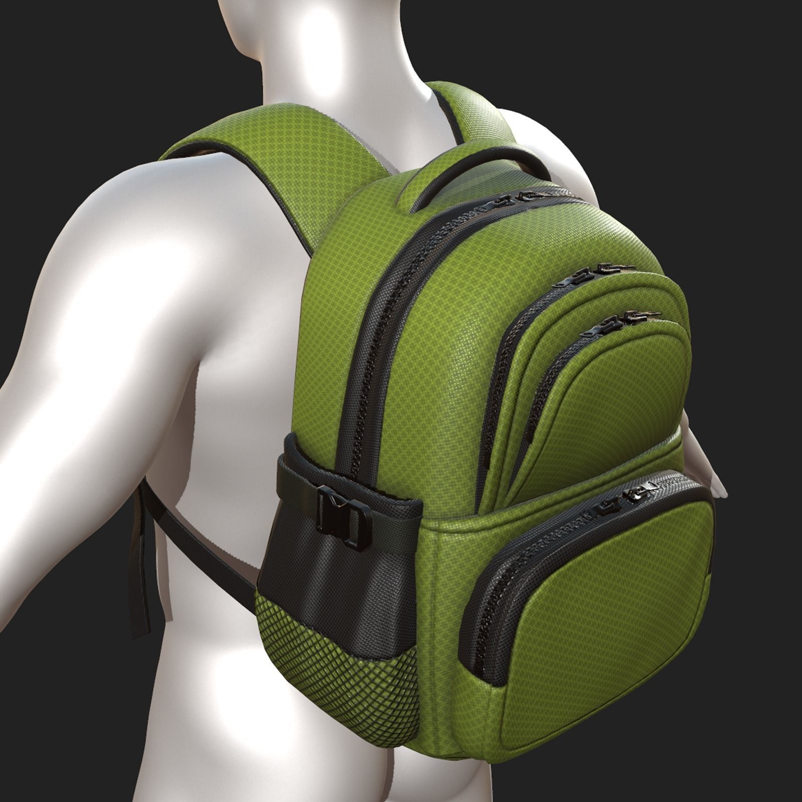 Backpack Camping scifi Color 3d model low poly  Low-poly 3D model_8