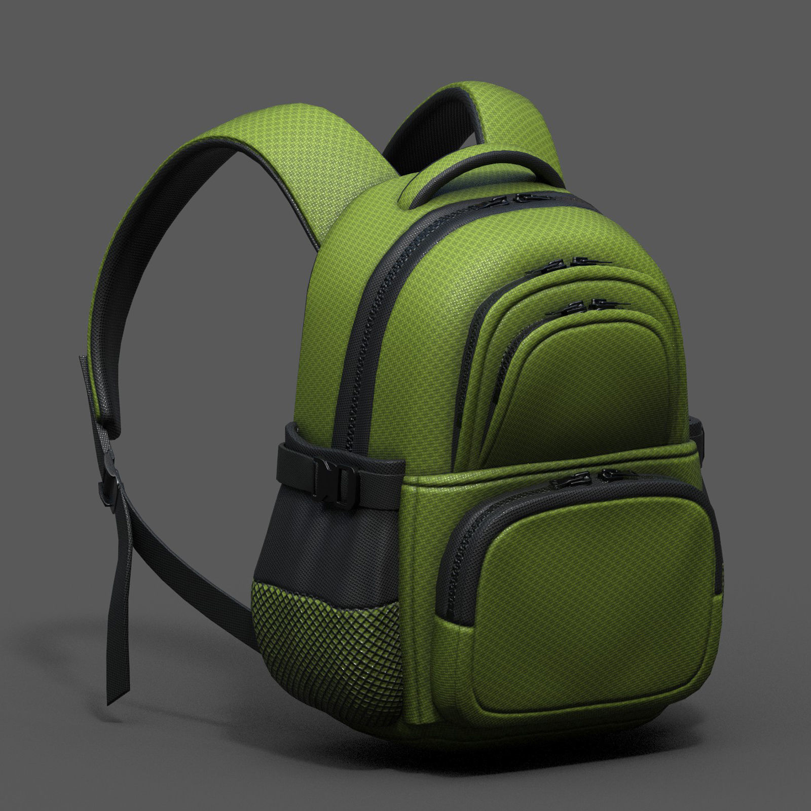 Backpack Camping scifi Color 3d model low poly  Low-poly 3D model_2