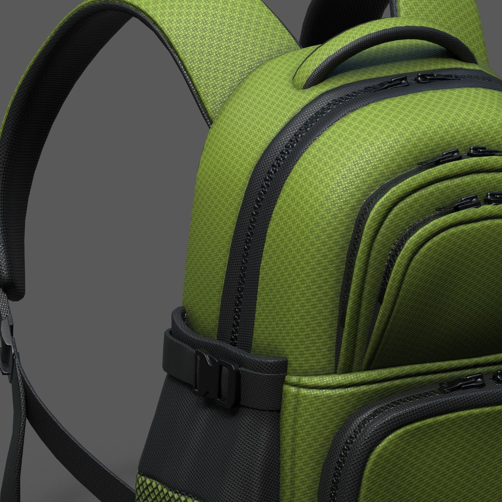 Backpack Camping scifi Color 3d model low poly  Low-poly 3D model_7