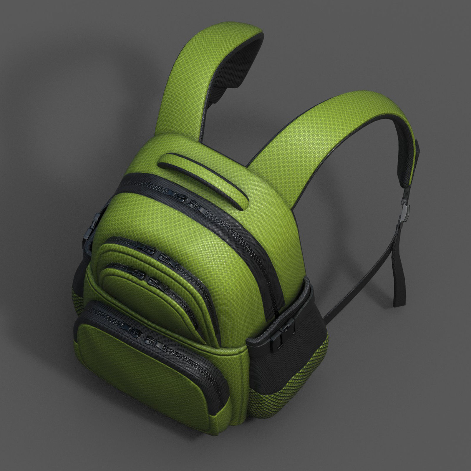 Backpack Camping scifi Color 3d model low poly  Low-poly 3D model_6