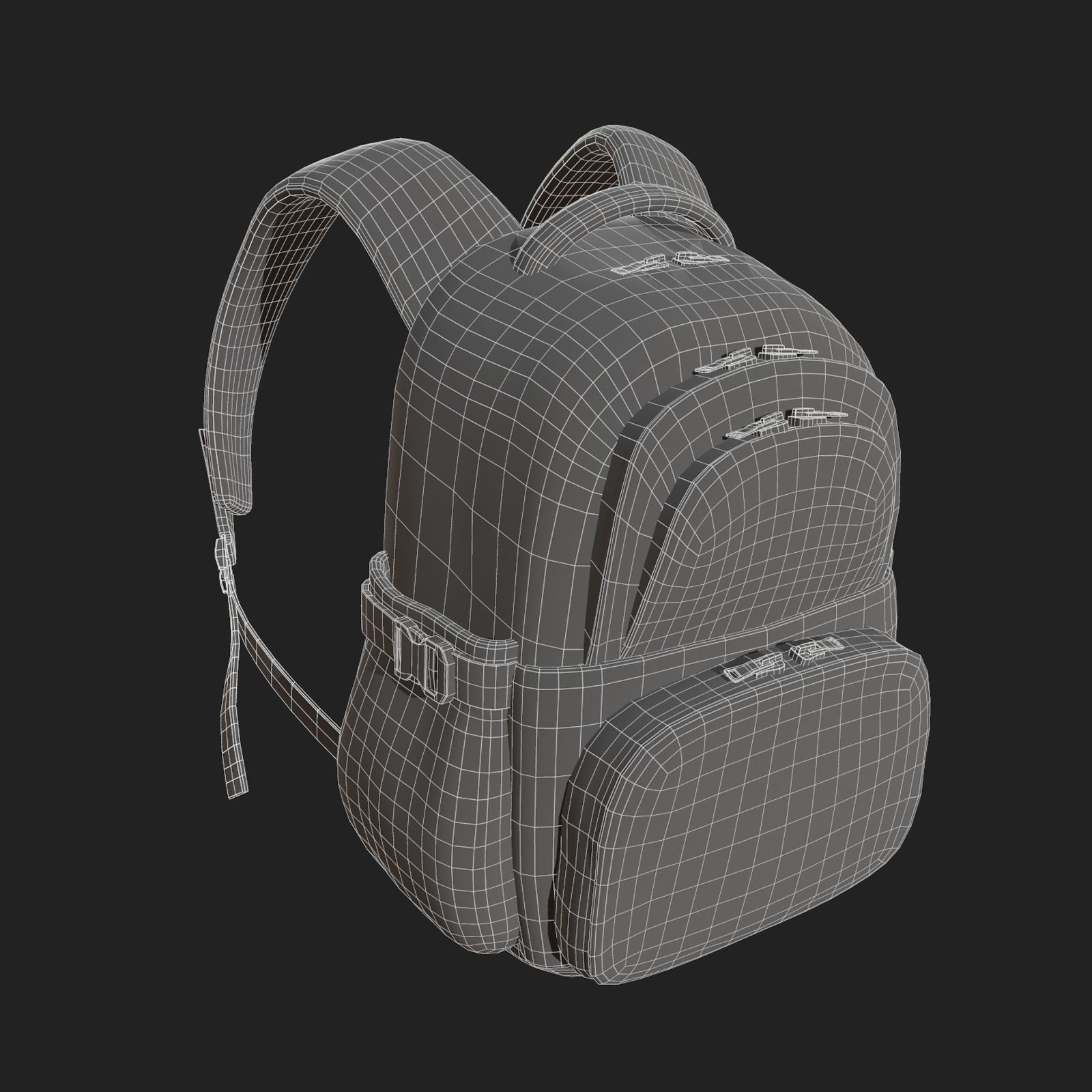 Backpack Camping scifi Color 3d model low poly  Low-poly 3D model_9