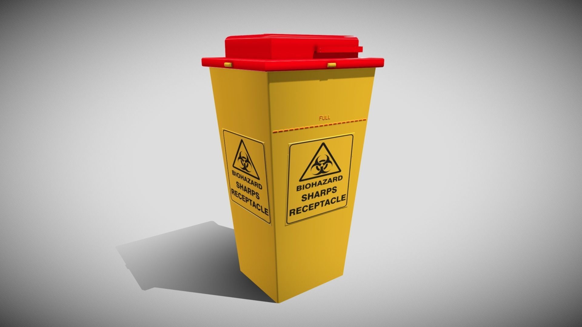 Medical Sharps Bin Low-poly 3D model_1