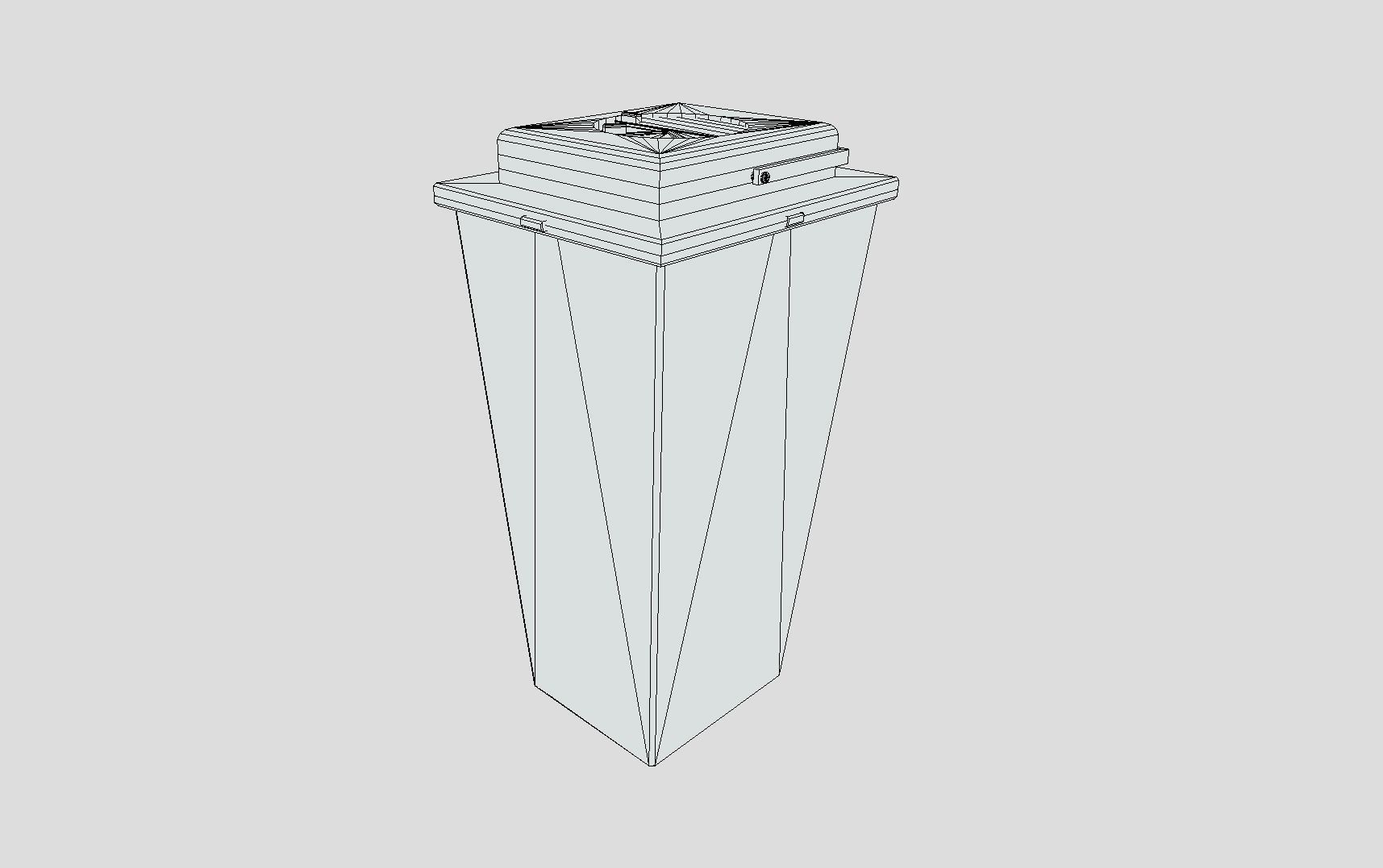 Medical Sharps Bin Low-poly 3D model_10