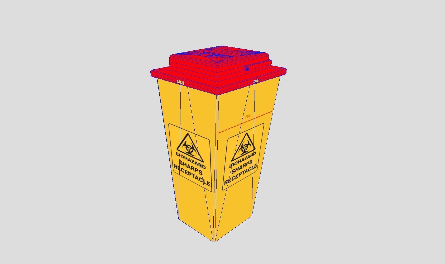 Medical Sharps Bin Low-poly 3D model_9
