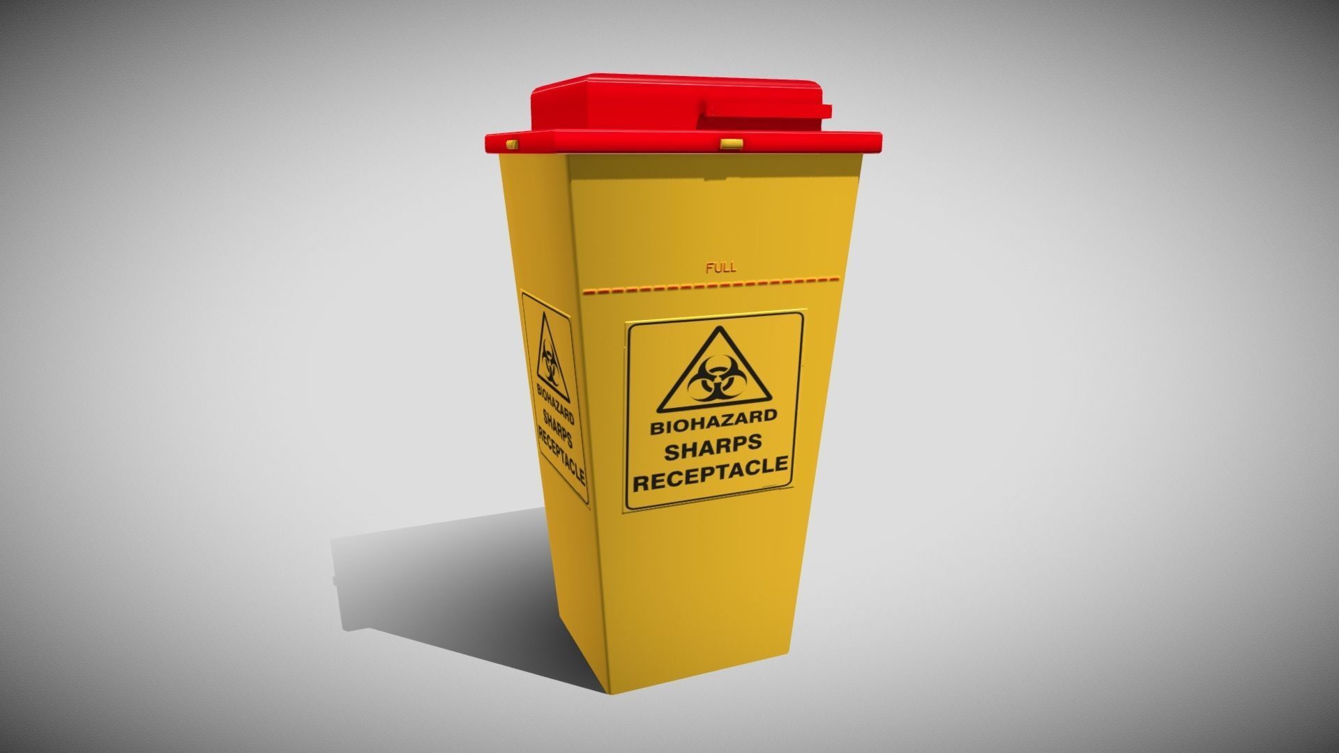 Medical Sharps Bin Low-poly 3D model_6