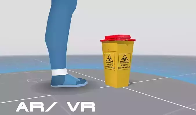Medical Sharps Bin Low-poly 3D model