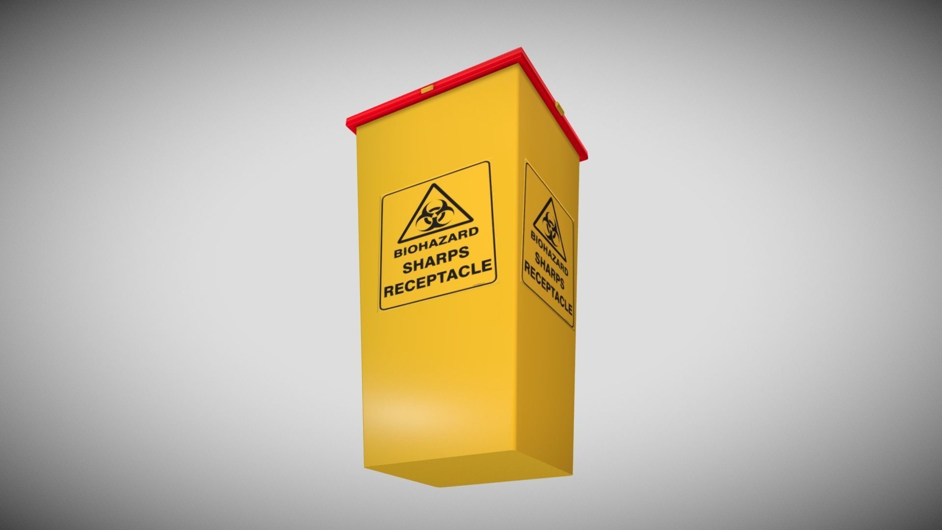 Medical Sharps Bin Low-poly 3D model_5