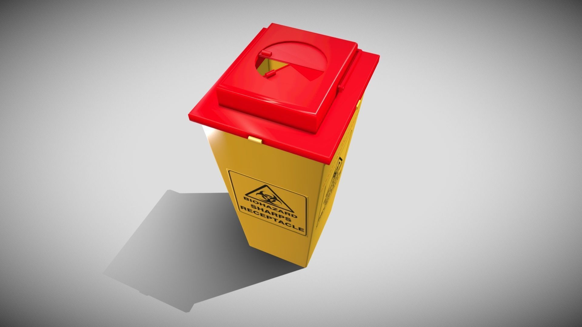 Medical Sharps Bin Low-poly 3D model_3