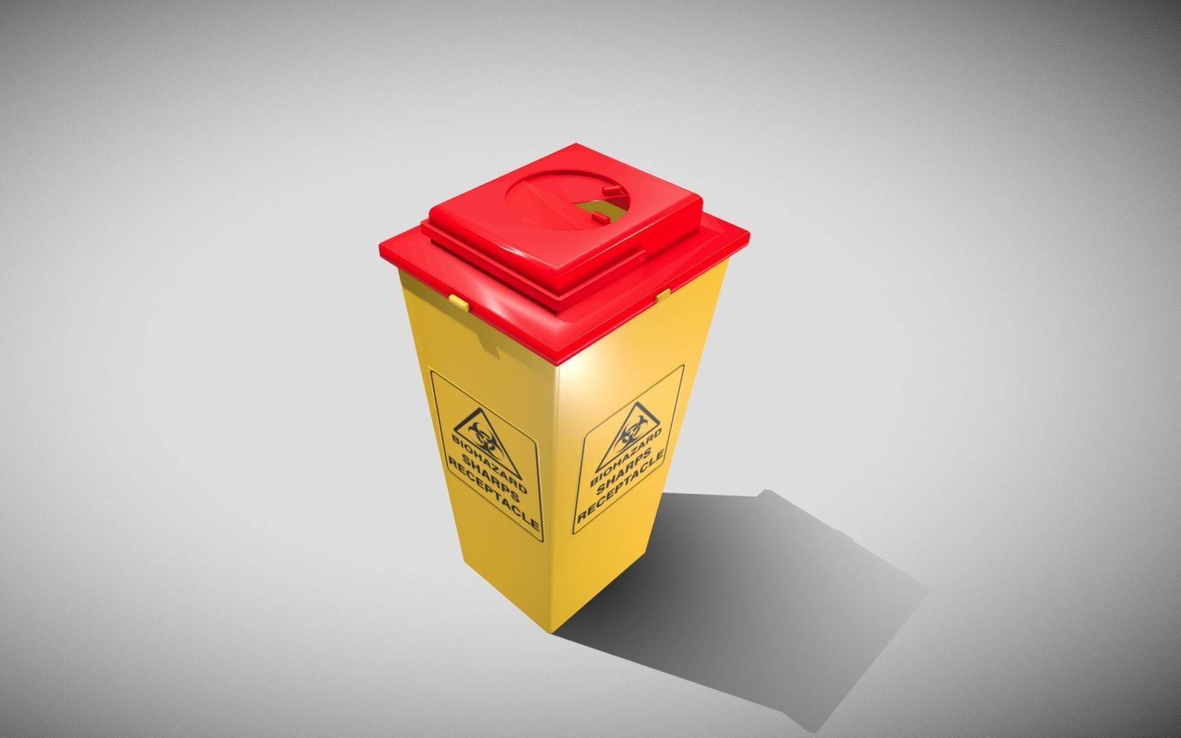 Medical Sharps Bin Low-poly 3D model_4