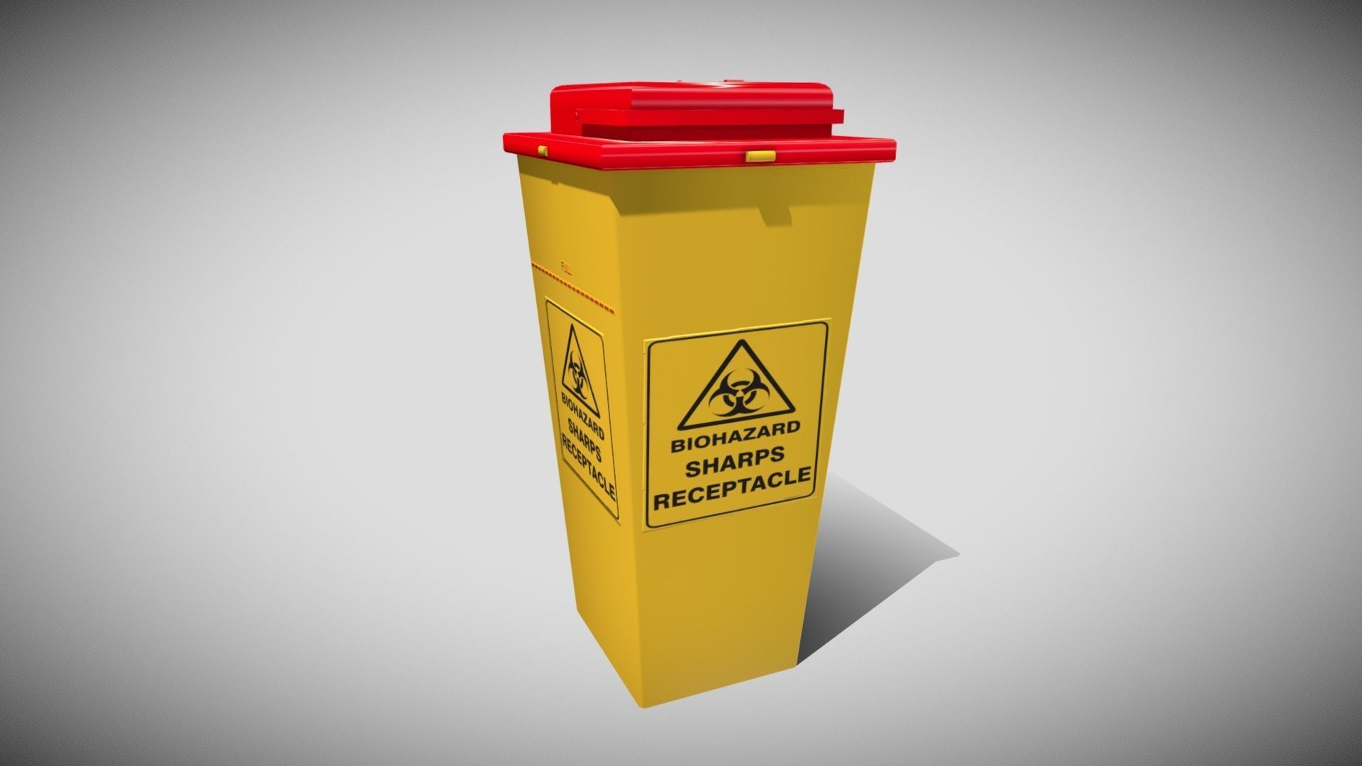 Medical Sharps Bin Low-poly 3D model_2