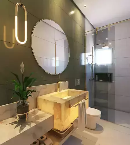 Contemporary Green Bathroom