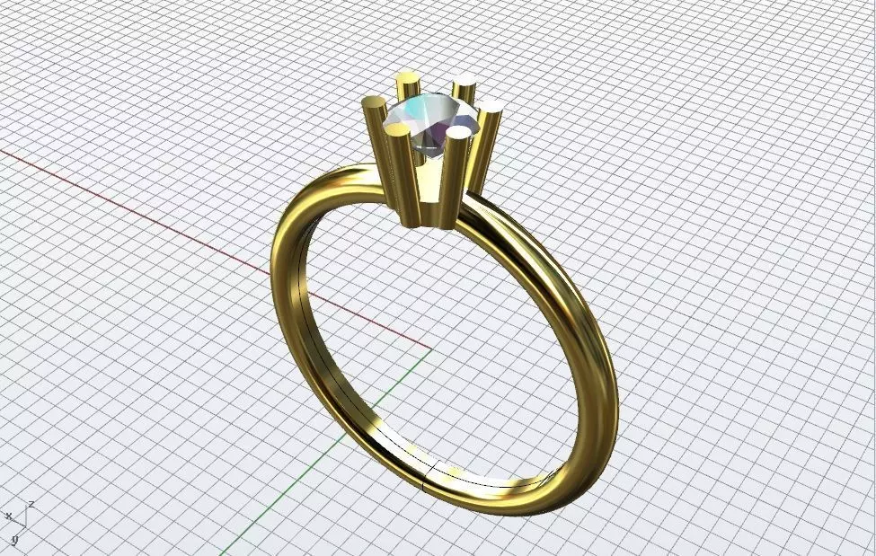 Engagement solitary ring clean design 3D print model