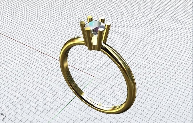 Engagement solitary ring clean design  3D print model