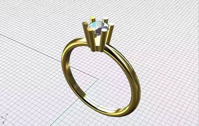 Engagement solitary ring clean design  3D print model