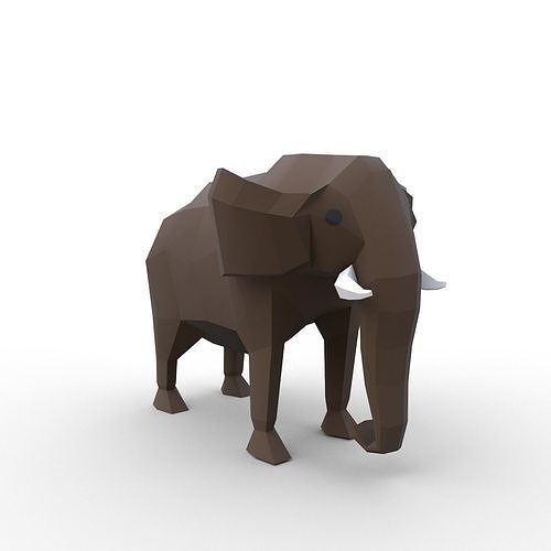 Elephant Cartoon Low-poly 3D model