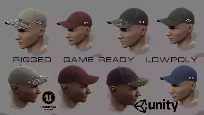 Baseball Cap 01 Low-poly 3D model