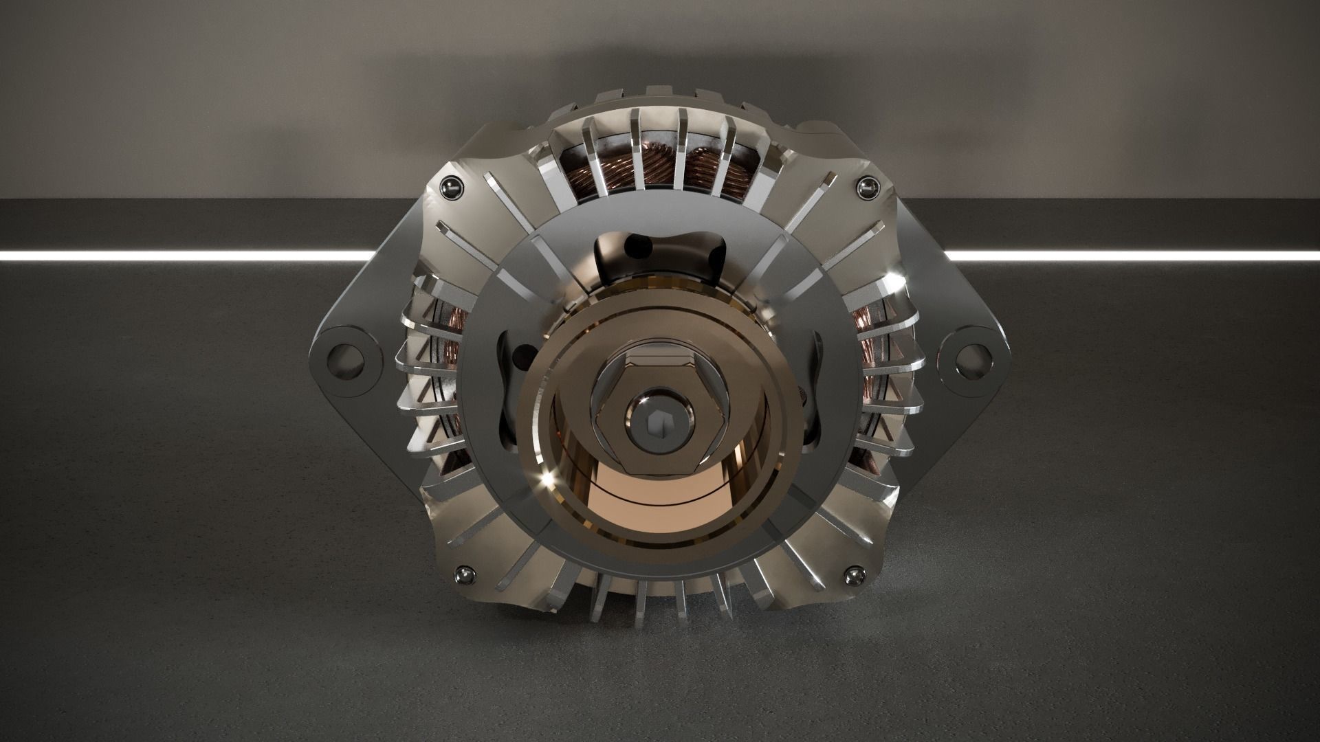 AutoGenerator car alternator on table Free 3D model_1