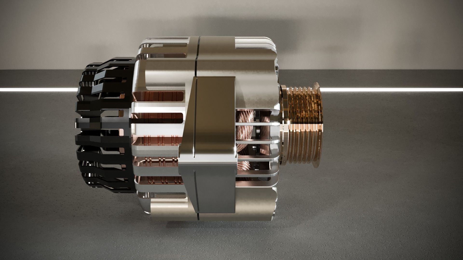 AutoGenerator car alternator on table Free 3D model_3